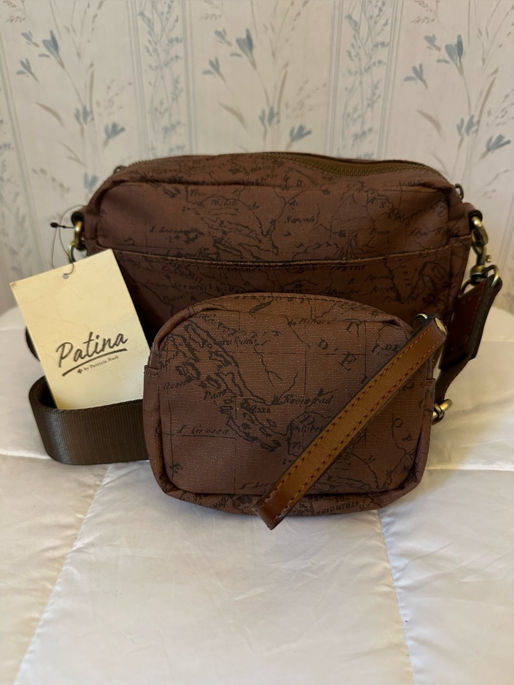 Patricia Nash Map-Print Crossbody Belt Bag Set